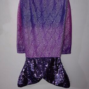 Purple Mermaid Tail Blanket with Sequins and a unique scale pattern